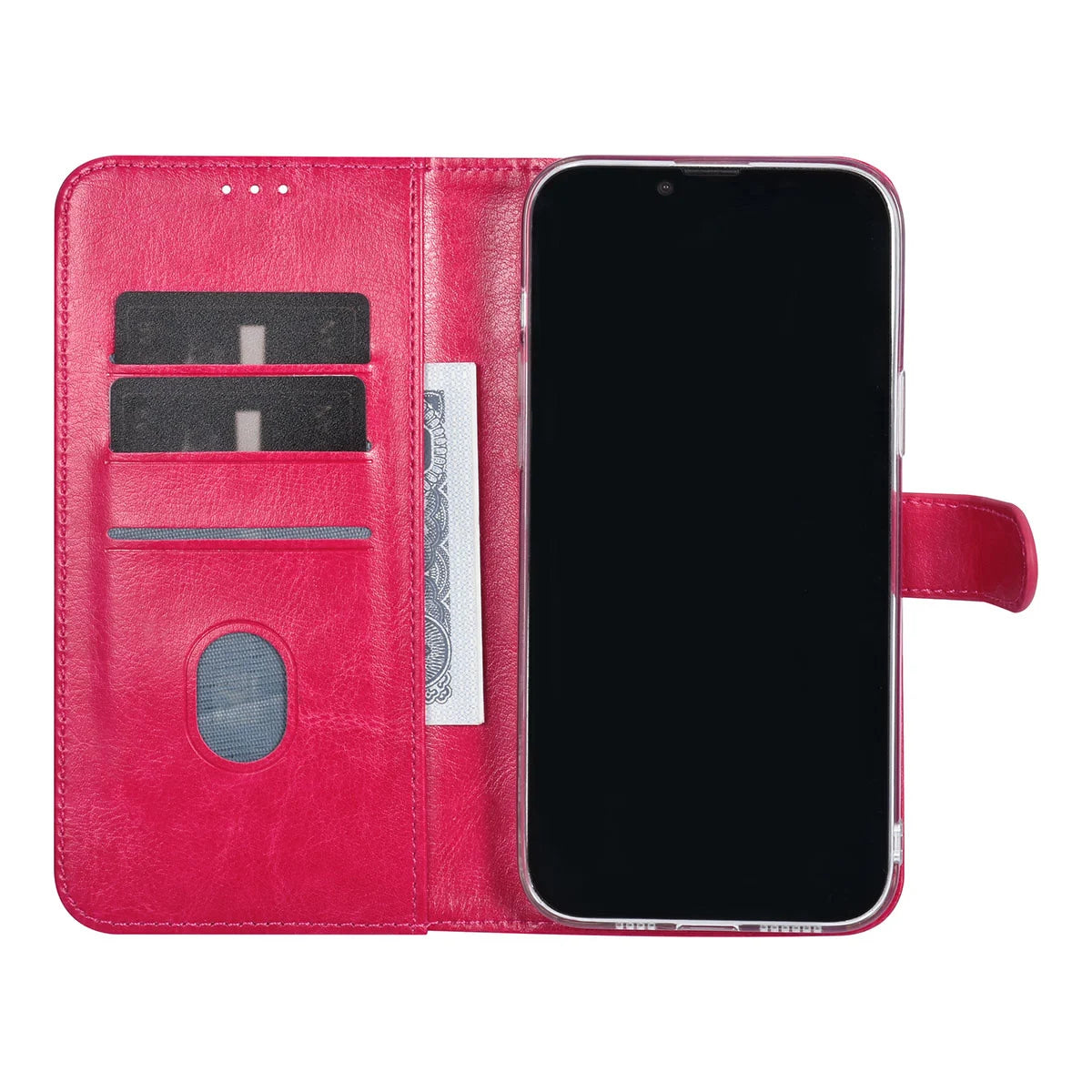 Tuniq iPhone 15 Plus / 14 Plus - Θήκη Πορτοφόλι Stand από Δερματίνη - Ροζ