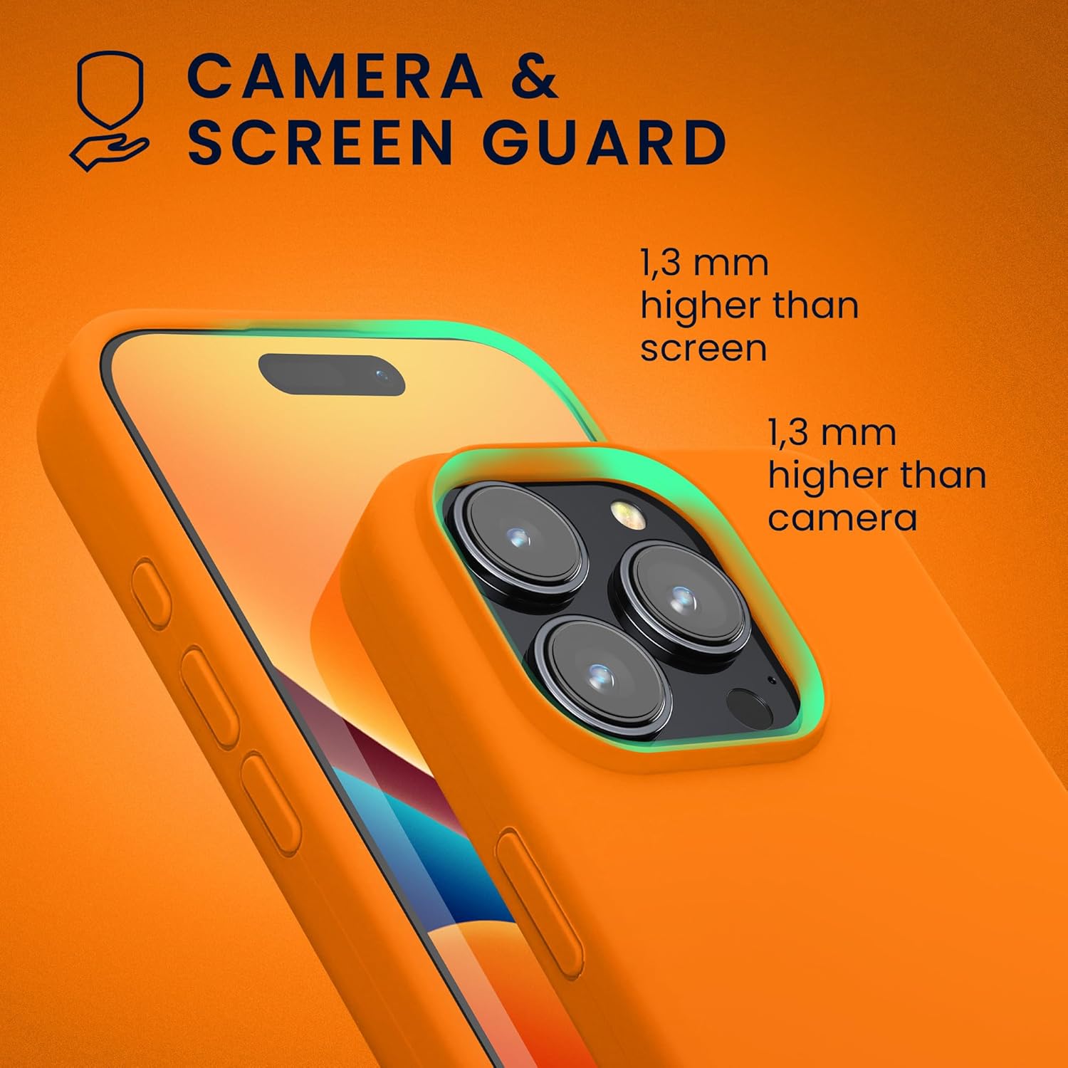 KW iPhone 16 Pro Max Θήκη Σιλικόνης Rubberized TPU - Fruity Orange