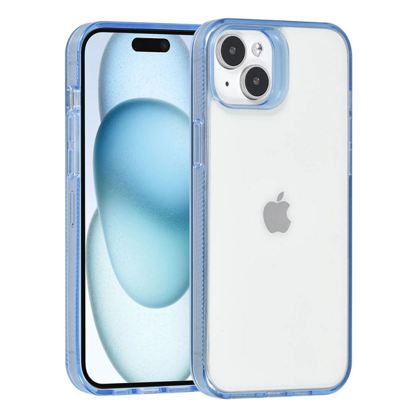 Tuniq iPhone 15 Plus / 14 Plus - Σκληρή Θήκη με Πλαίσιο Σιλικόνης - Ημιδιάφανο Μπλε / Διάφανο - likebrands.gr