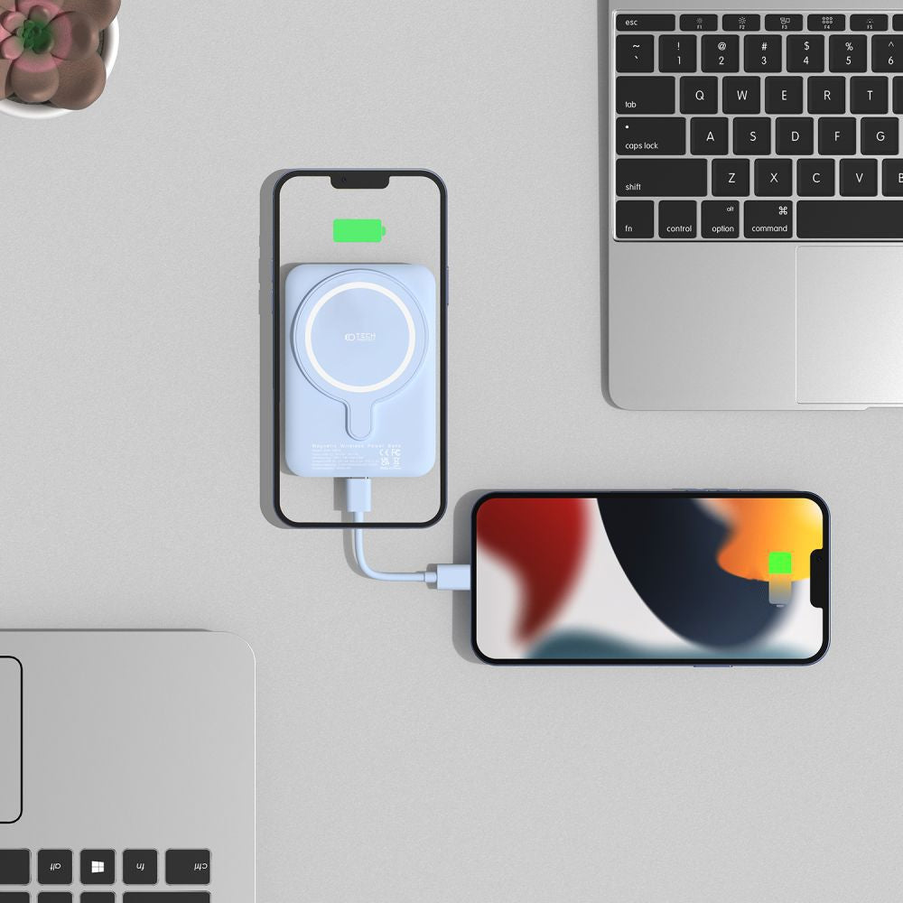 Tech-Protect PB10 Lifemag MagSafe PowerBank Μαγνητικό PowerBank Κινητού 5000 mAh - Blue