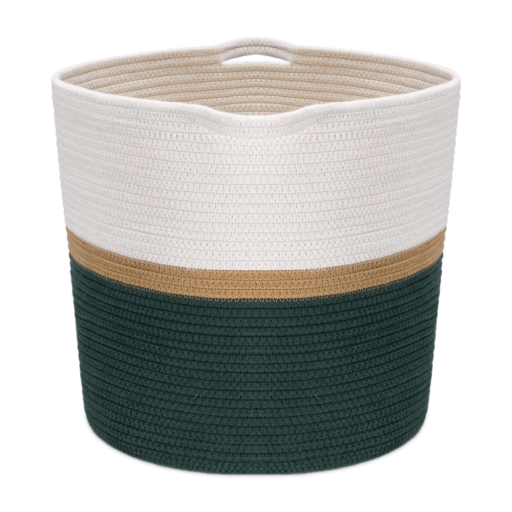 Navaris Βαμβακερό Καλάθι Αποθήκευσης - Dark Green / Natural / Cream - 55377.3.80