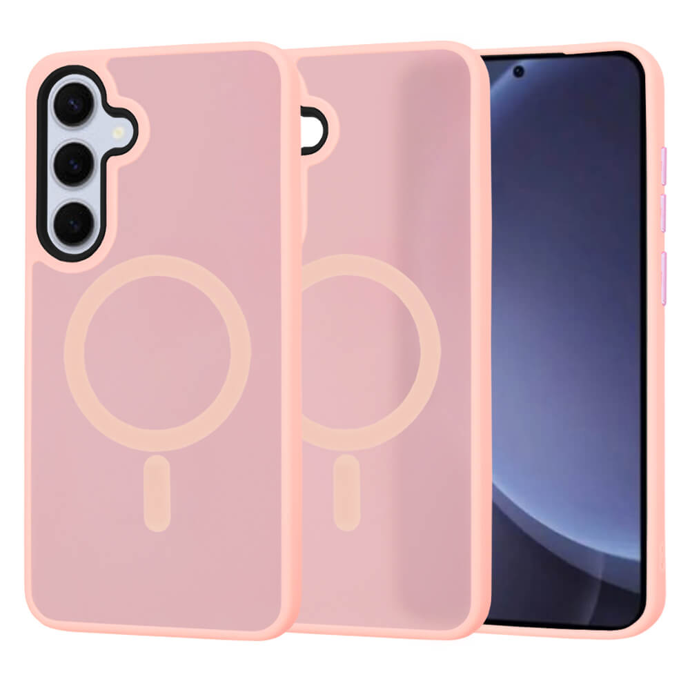 Techsuit Samsung Galaxy S25 Plus - HaloFrost MagSafe Series - Σκληρή Θήκη με Πλαίσιο Σιλικόνης - Pink