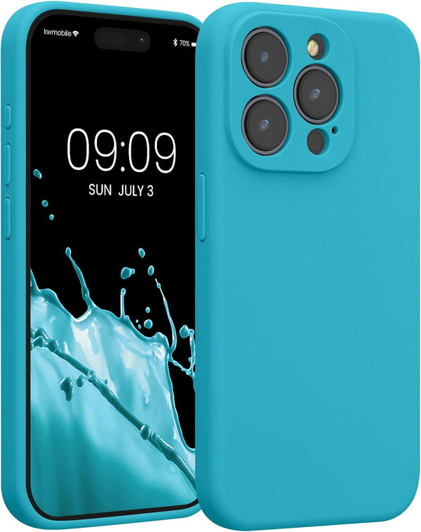 KW iPhone 15 Pro Θήκη Σιλικόνης Rubberized TPU - Cool Glacier