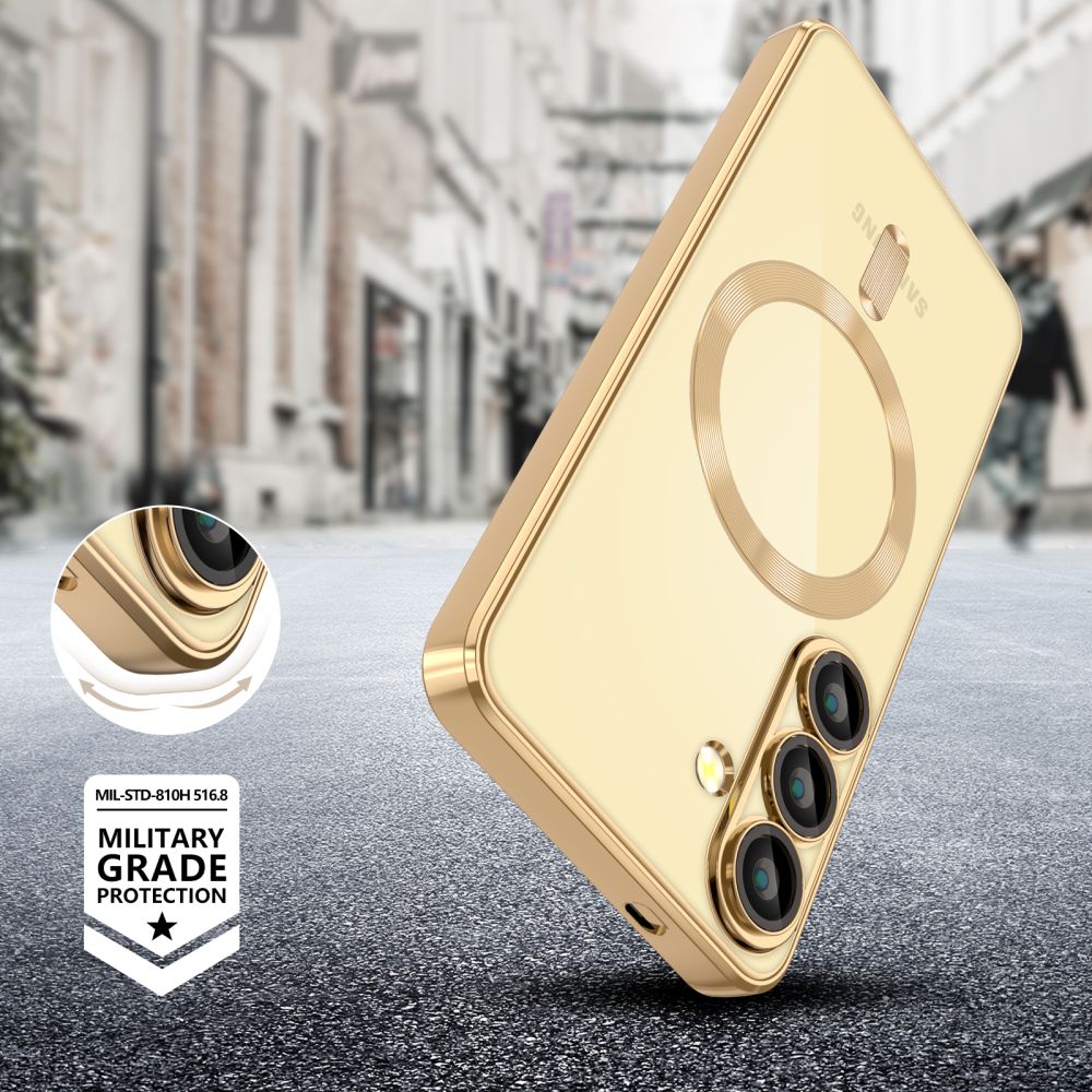 Tech-Protect Samsung Galaxy S25 MagFlex Θήκη Σιλικόνης TPU με MagSafe - Shiny Gold