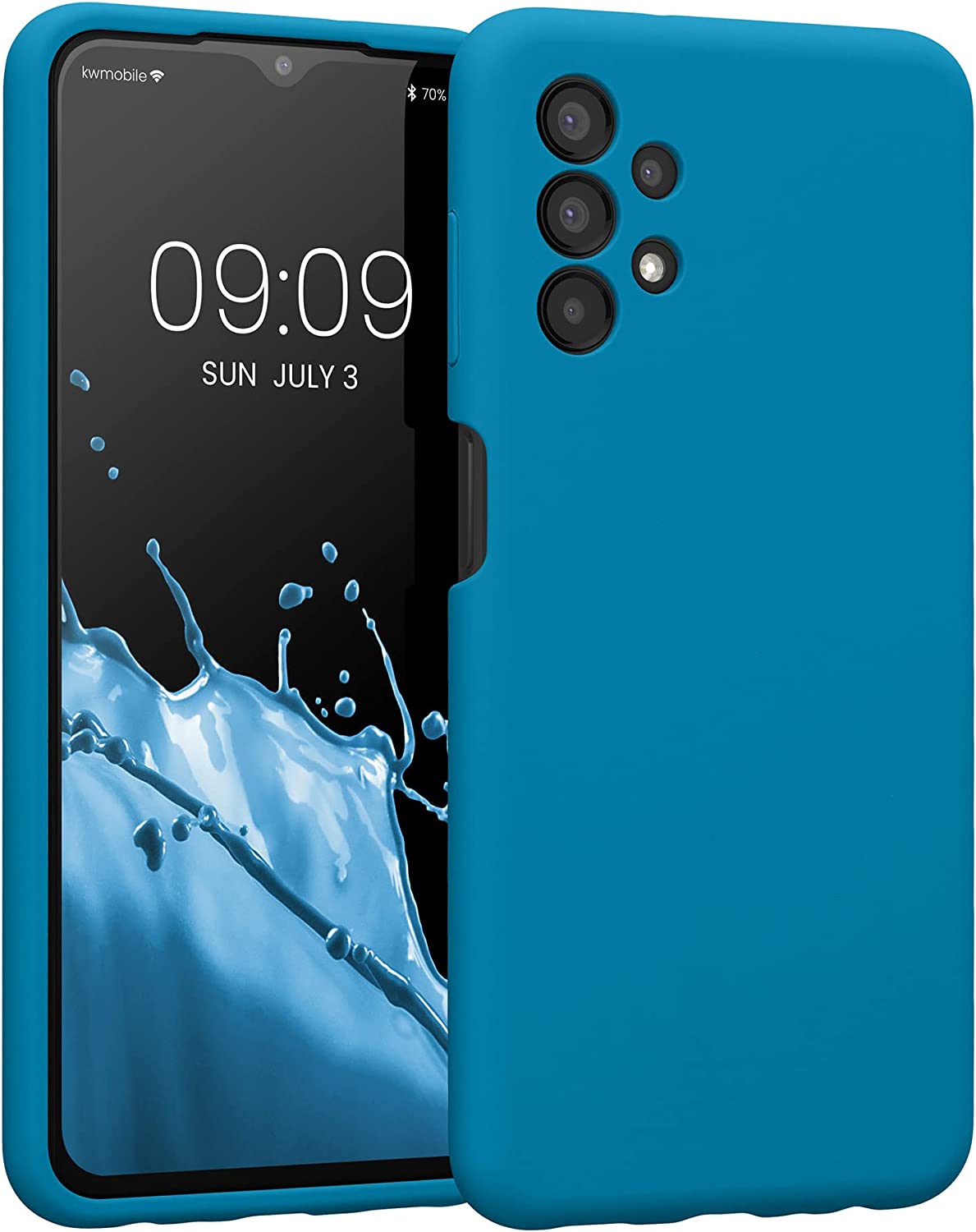 KW Samsung Galaxy A13 4G Θήκη Σιλικόνης Rubberized TPU - Caribbean Blue - 57832.224