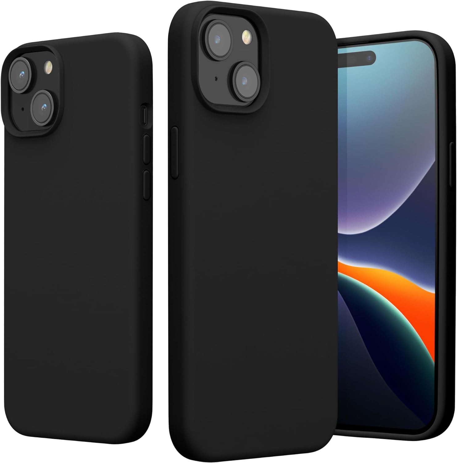 KW iPhone 15 Θήκη Σιλικόνης Rubberized TPU - Black - 61953.01