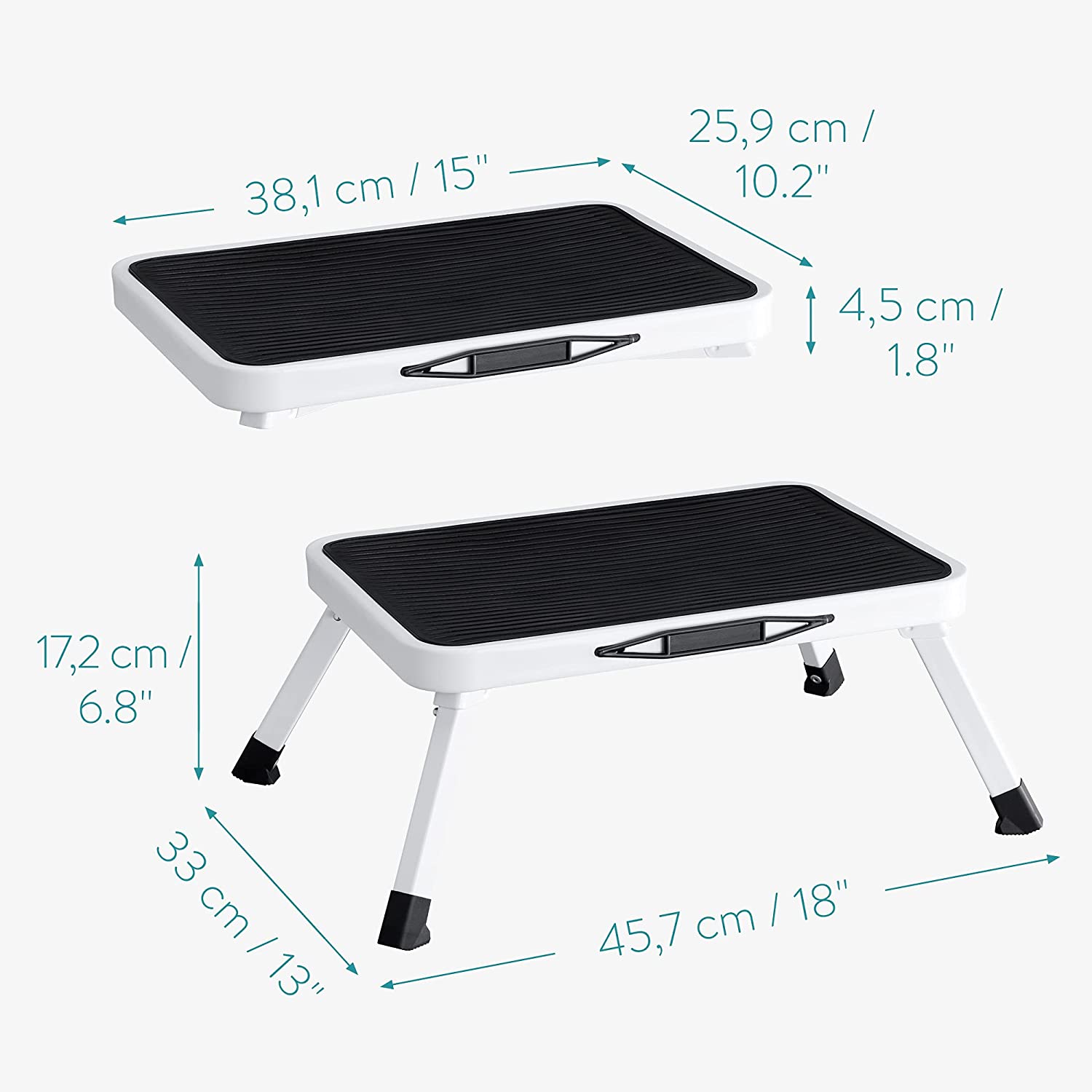 Navaris Αναδιπλούμενο Σκαλοπάτι / Σκαμπό - White / Black - 54101.01