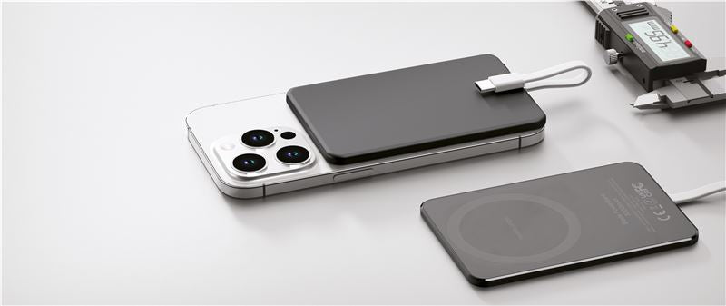 Mobile Origin Origin Blade PowerBank 3000mAh με Ενσωματωμένο Καλώδιο Type-C και Type-C to Type-C Καλώδιο - Grey