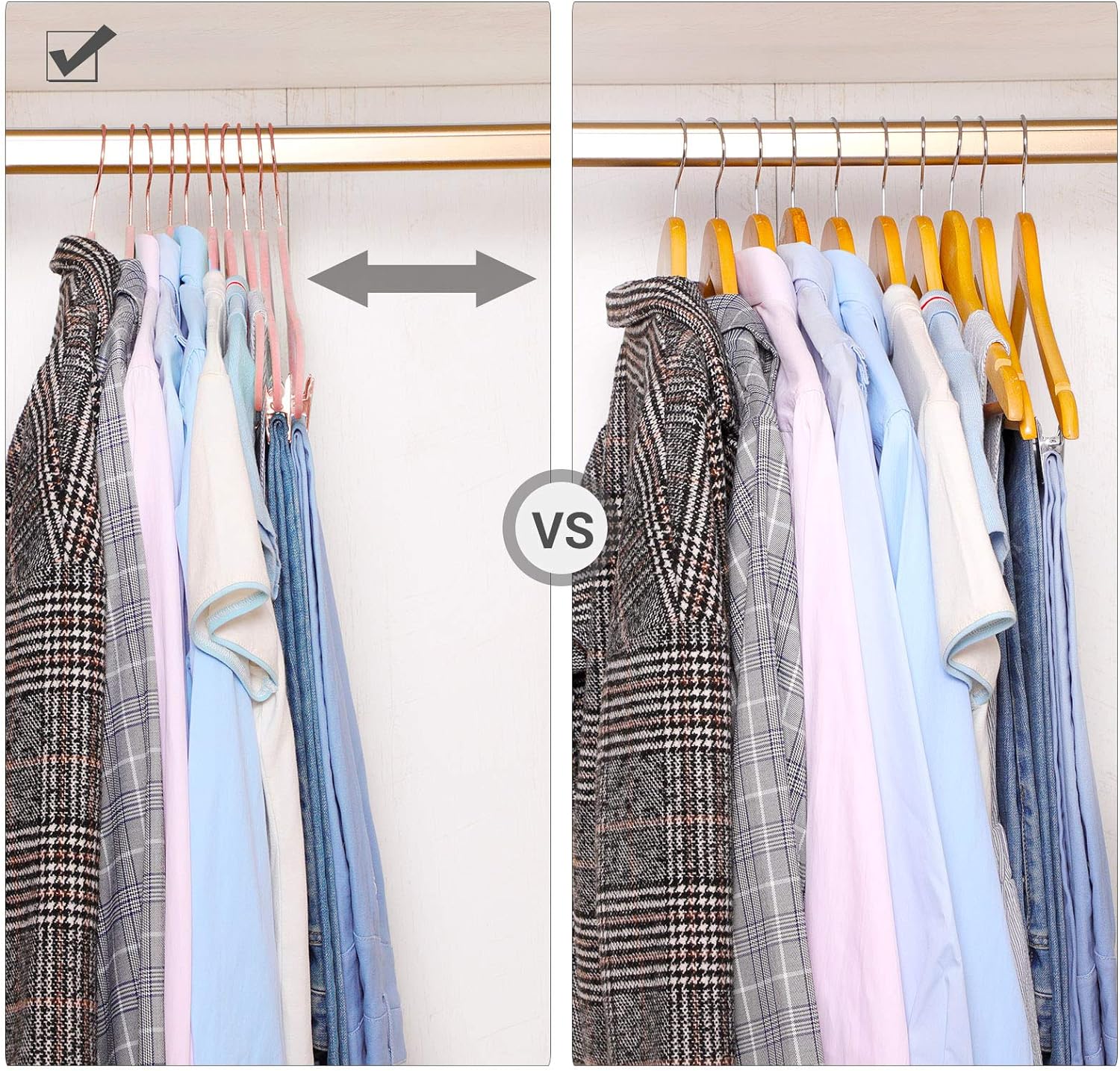 Songmics Σετ με 24 Βελούδινες Κρεμάστρες Ρούχων με Κλιπ - Light Pink - CRF14PK24