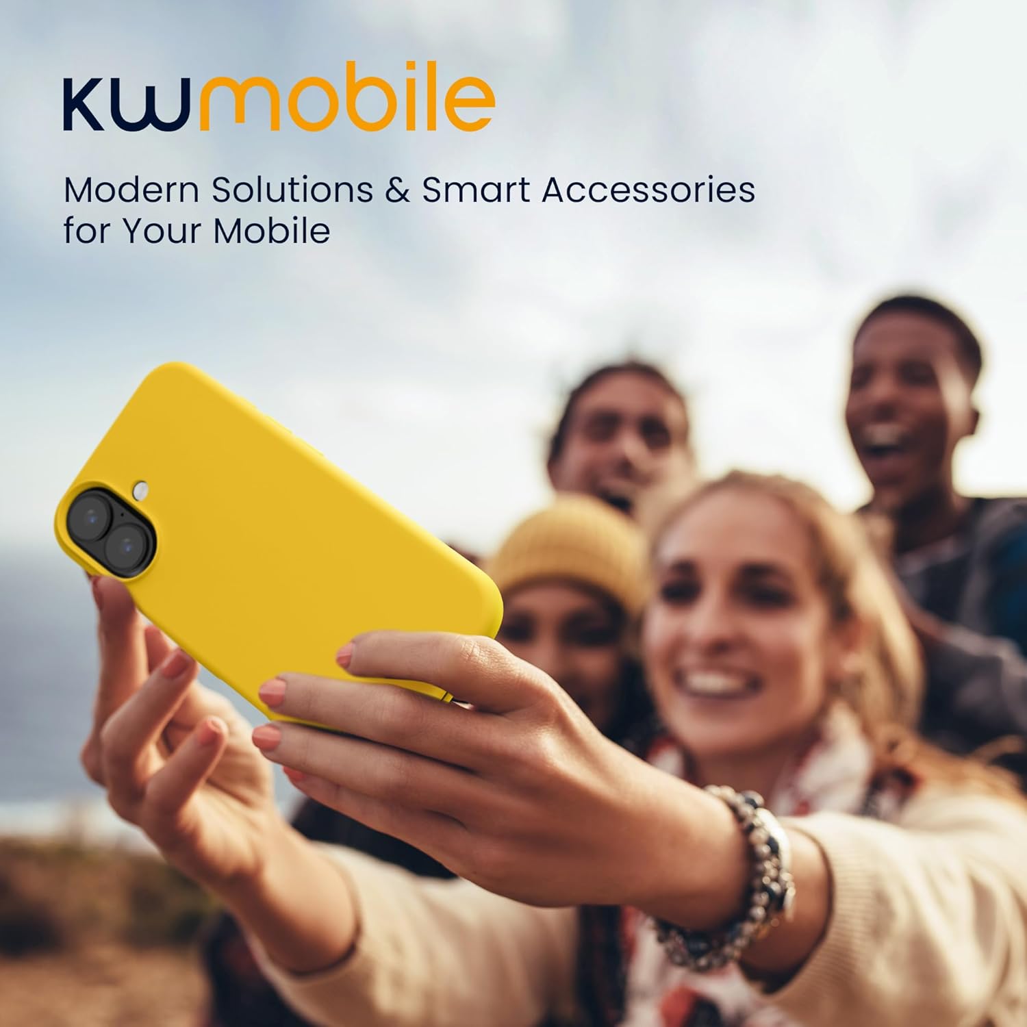 KW iPhone 16 Θήκη Σιλικόνης Rubberized TPU - Bright Yellow