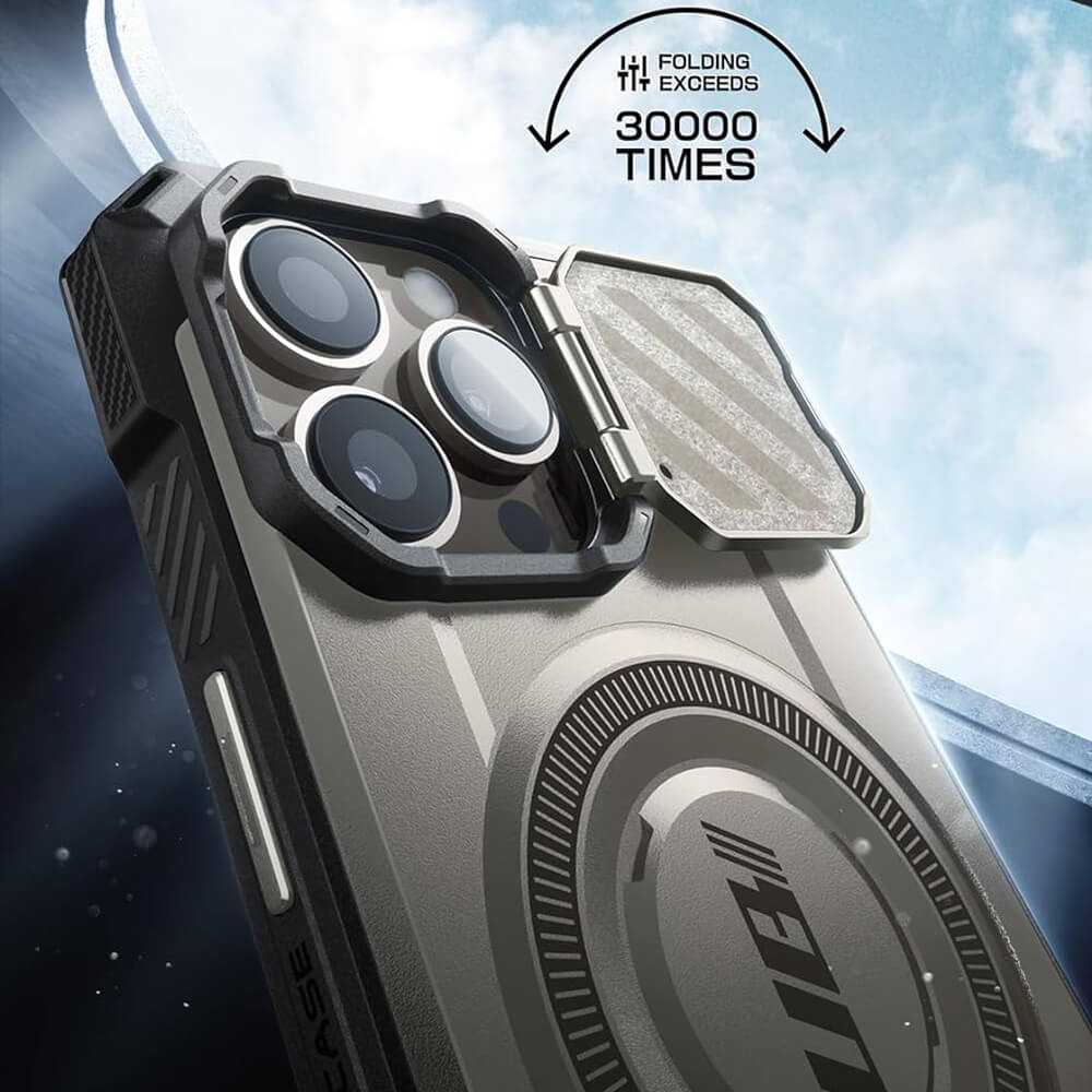 Supcase iPhone 15 Pro Max - Unicorn Beetle XT MagSafe - Σκληρή Θήκη με Προστασία Κάμερας / Stand - Titan Gray