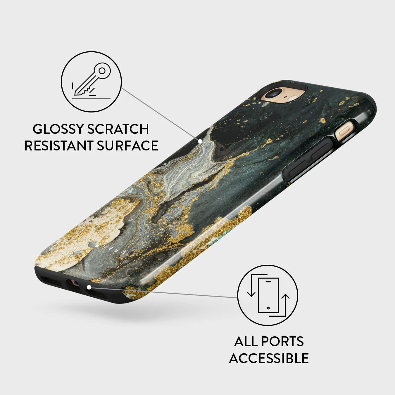 Burga iPhone SE 2022 / SE 2020 / 7 / 8 Fashion Tough Σκληρή Θήκη - Northern Lights