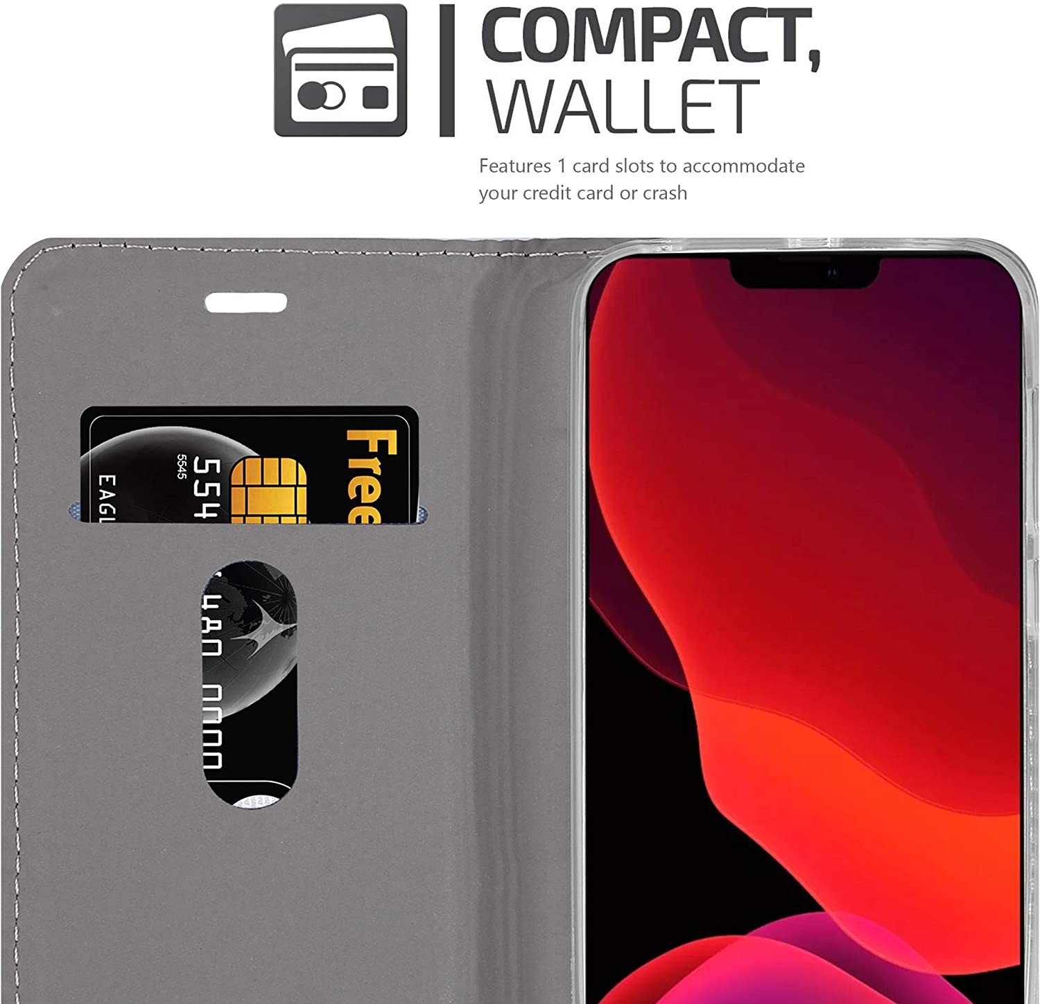 Cadorabo iPhone 12 Pro Max Θήκη Βιβλίο Stand - Light Grey - Brown