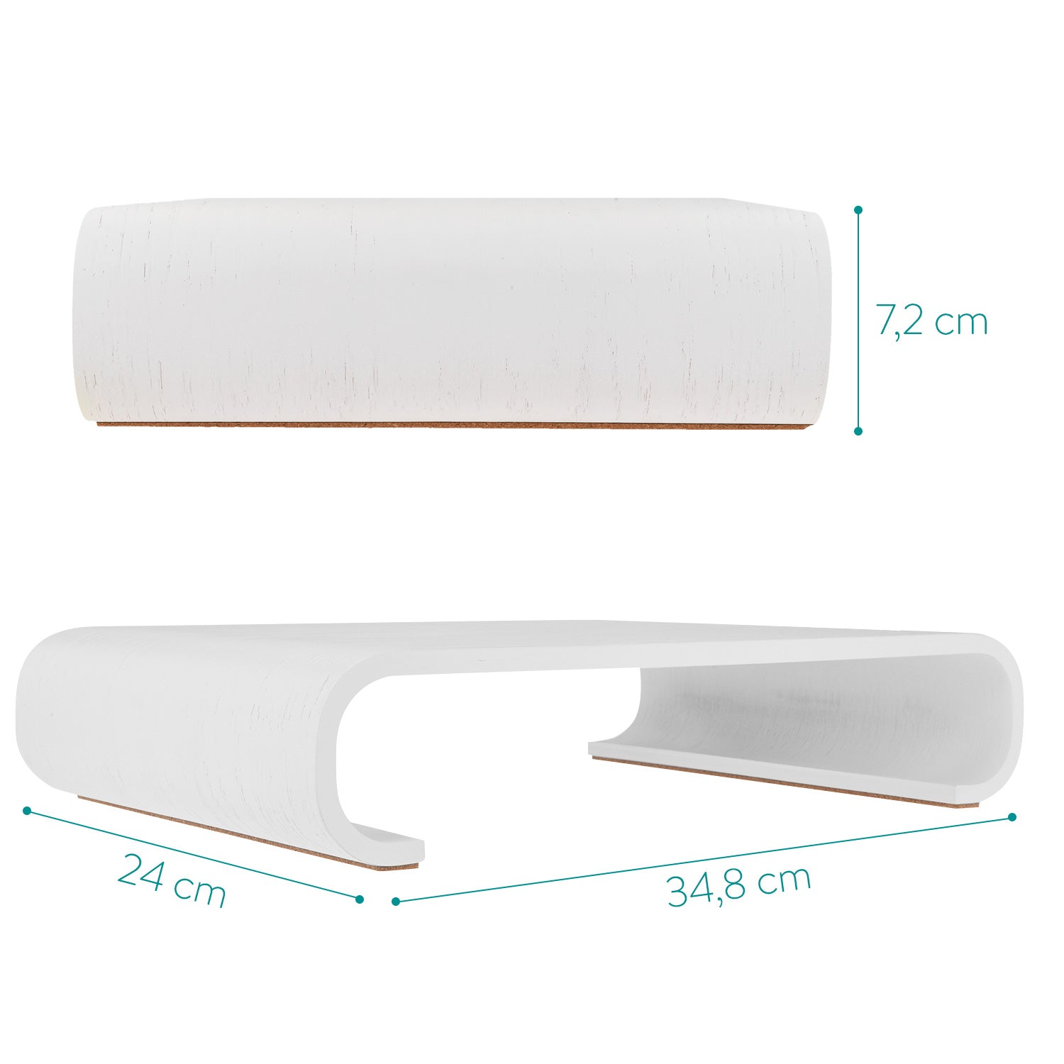 Navaris Computer Monitor Wood Stand - Βάση Στήριξης Οθόνης από Ξύλο - White - 45835.02