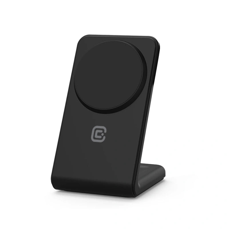 Crong MagSpot Stand 2 σε 1 Ασύρματος MagSafe Φορτιστής για iPhone και AirPods - Black