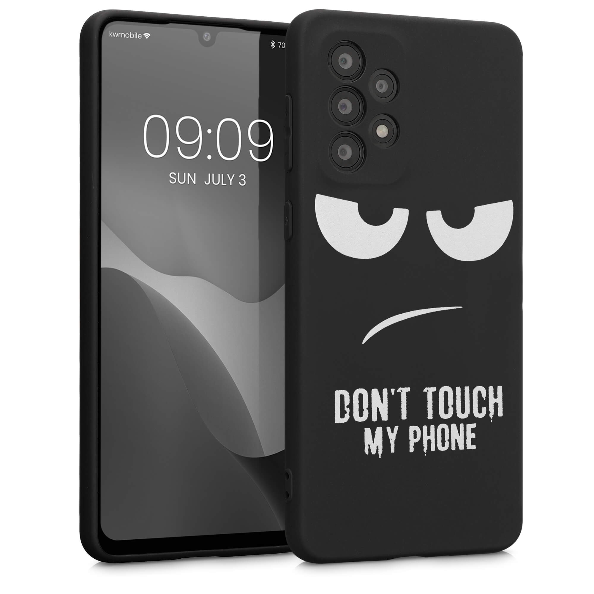 KW Samsung Galaxy A33 5G Θήκη Σιλικόνης Design Don't Touch My Phone - Black / White - 58244.01