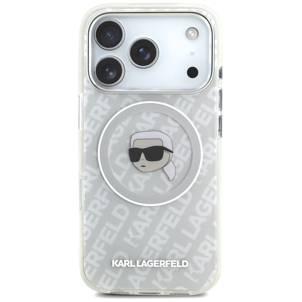 Karl Lagerfeld iPhone 17 Pro Max - IML Karl Head Logo MagSafe - Σκληρή Θήκη με Πλαίσιο Σιλικόνης - Grey - KLHMP17XHMKBKHOG
