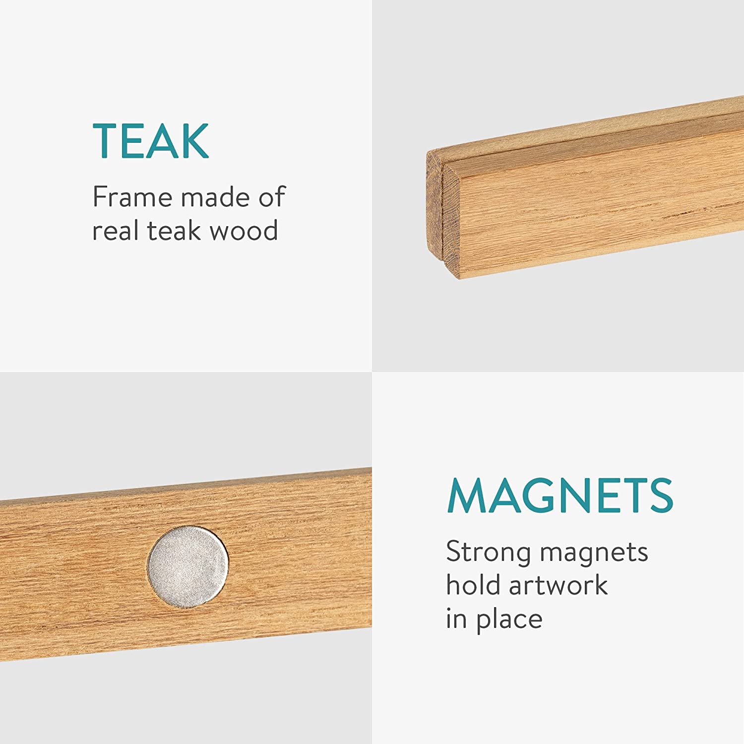 Navaris Σετ με 2 Ξύλινα Μαγνητικά Πλαίσια για Αφίσες - 21 cm / 61 cm - Brown - 58398.01.02