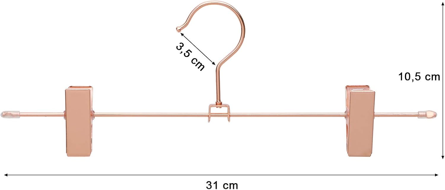 Songmics Σετ με 10 Μεταλλικές Κρεμάστρες Παντελονιών - Rose Gold - CRI46R-10