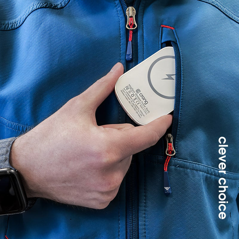 Crong MagSpot Ασύρματο MagSafe PowerBank 5000mAh 20W με Καλώδιο Type-C - White