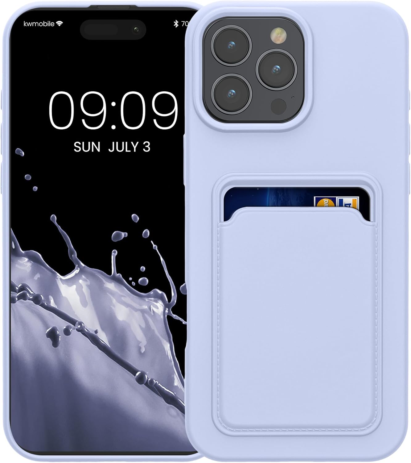 KW iPhone 16 Pro Max Θήκη Σιλικόνης TPU με Υποδοχή για Κάρτα - Lavender