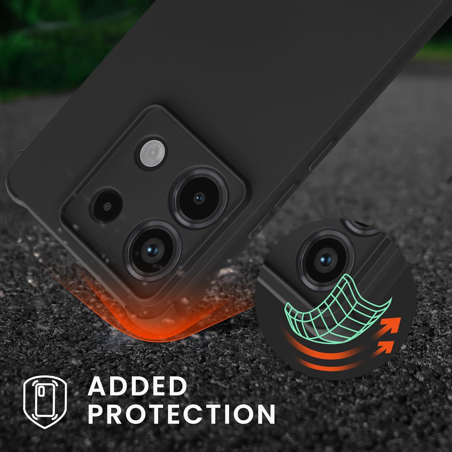 KW Xiaomi Redmi Note 13 Pro 5G / Poco X6 5G Θήκη Σιλικόνης TPU με Λουράκι - Black