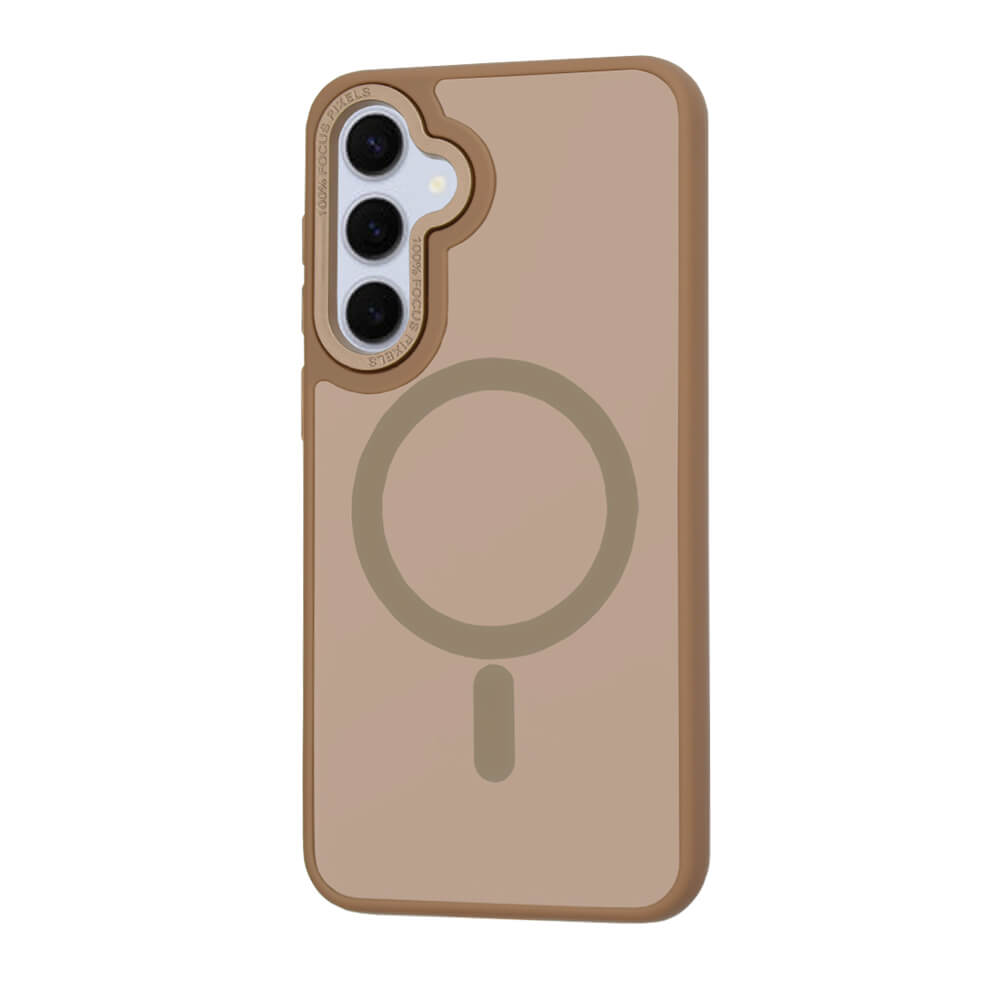 Techsuit Samsung Galaxy S25 Plus - HaloFrost MagSafe Series - Σκληρή Θήκη με Πλαίσιο Σιλικόνης - Sandstone Brown