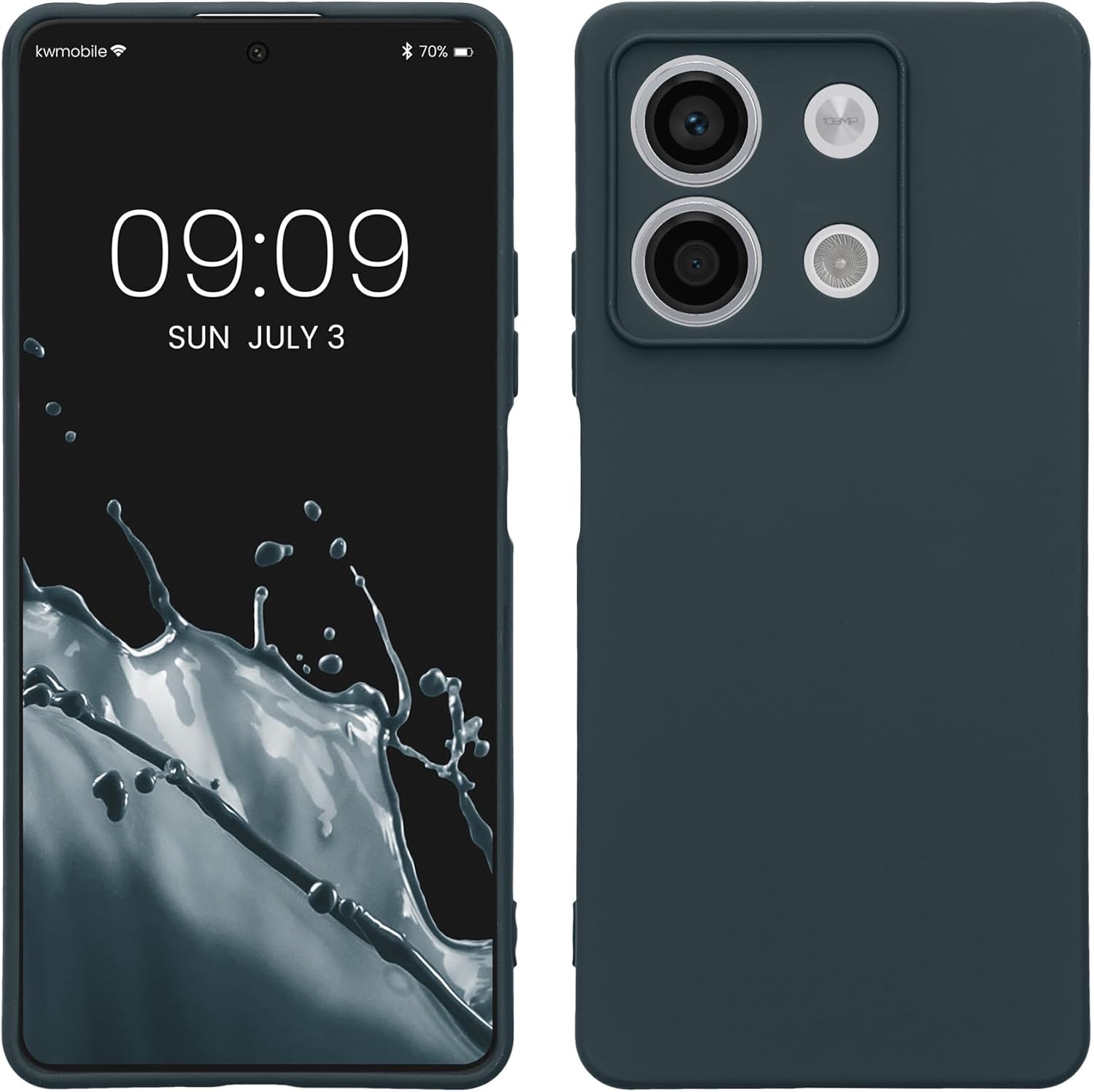 KW Xiaomi Redmi Note 13 5G Λεπτή Θήκη Σιλικόνης Rubberized TPU - Dark Slate