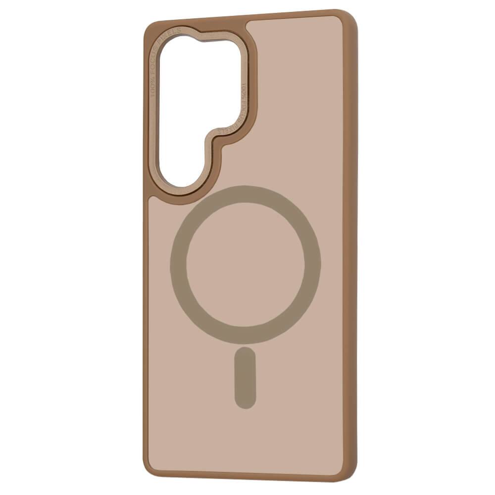 Techsuit Samsung Galaxy S25 Ultra - HaloFrost MagSafe Series - Σκληρή Θήκη με Πλαίσιο Σιλικόνης - Sandstone Brown