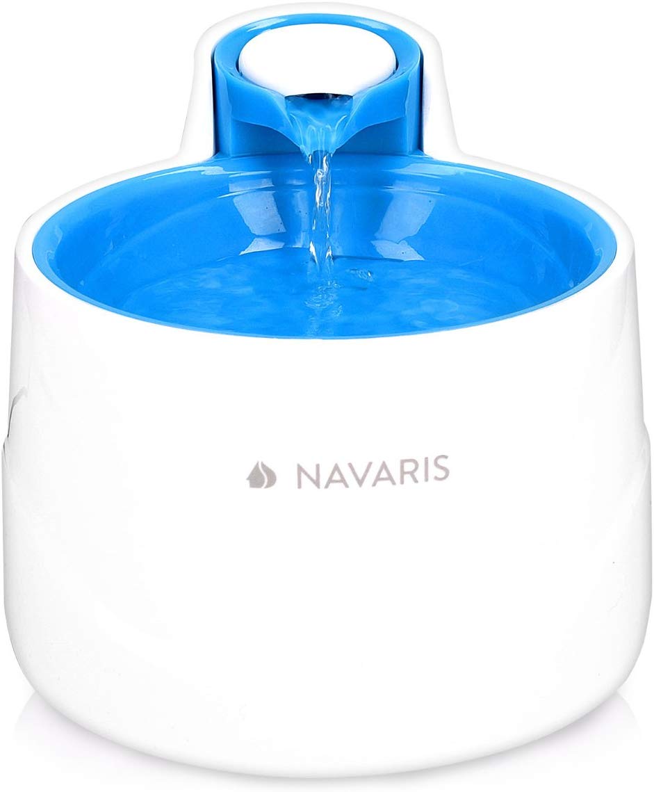 Navaris Ποτίστρα - Συντριβάνι με Φίλτρο και Ρυθμιζόμενη Ροή Νερού για Κατοικίδια - 2L - Blue / White - 43477