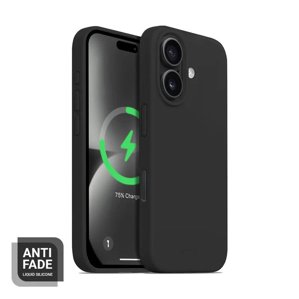 Crong iPhone 16 Color Cover Magnetic - Θήκη Σιλικόνης με MagSafe - Black