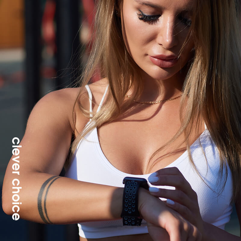 Crong Λουράκι Apple Watch 2/3/4/5/6/7/8/9/10/11 - SE (1/2/3) - 38/40/41/42mm Duo Sport - Grey / Black