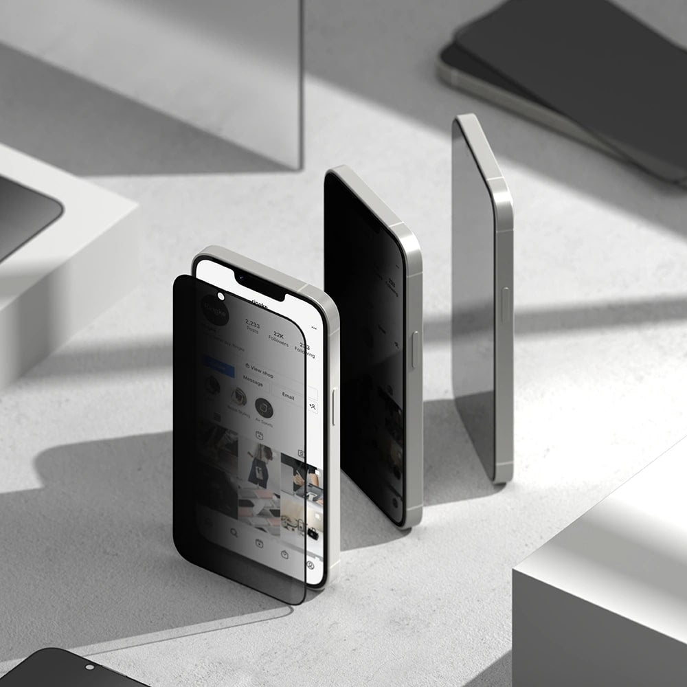 Ringke iPhone 13 / iPhone 13 Pro / iPhone 14 / iPhone 16e Easy Slide 2.5D 9H Privacy Αντιχαρακτικό Γυαλί Οθόνης - 2 Τεμάχια - Privacy