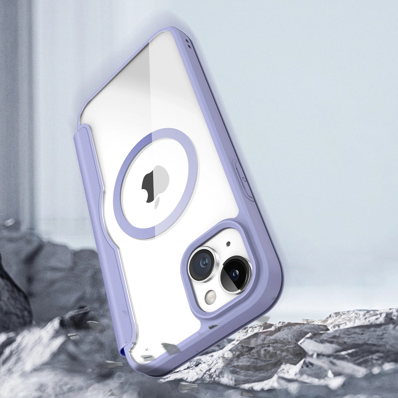 Dux Ducis iPhone 15 Skin X Pro Magnetic Flip Case Θήκη Βιβλίο με MagSafe - Purple