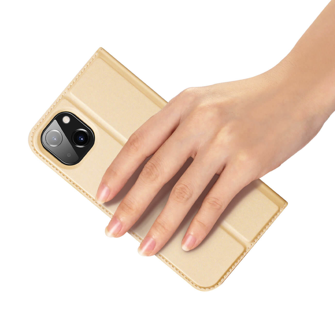 Dux Ducis iPhone 14 Plus Flip Stand Case Θήκη Βιβλίο - Gold