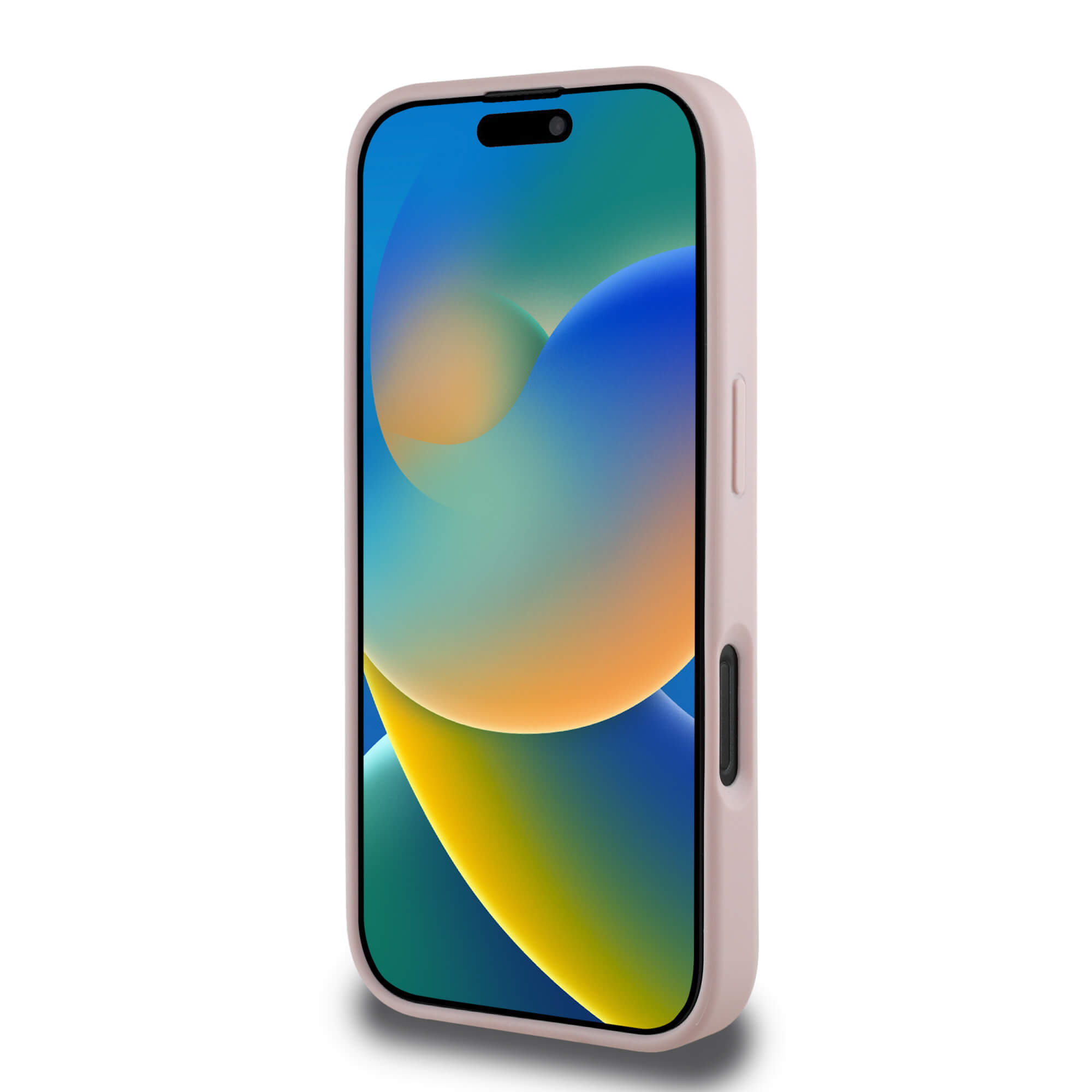 Guess iPhone 16 Pro - Hot Stamp 4G Pattern Triangle Metal Logo - Θήκη με Επένδυση Συνθετικού Δέρματος και Πλαίσιο Σιλικόνης - Pink - GUHCP16LPGP4STRP