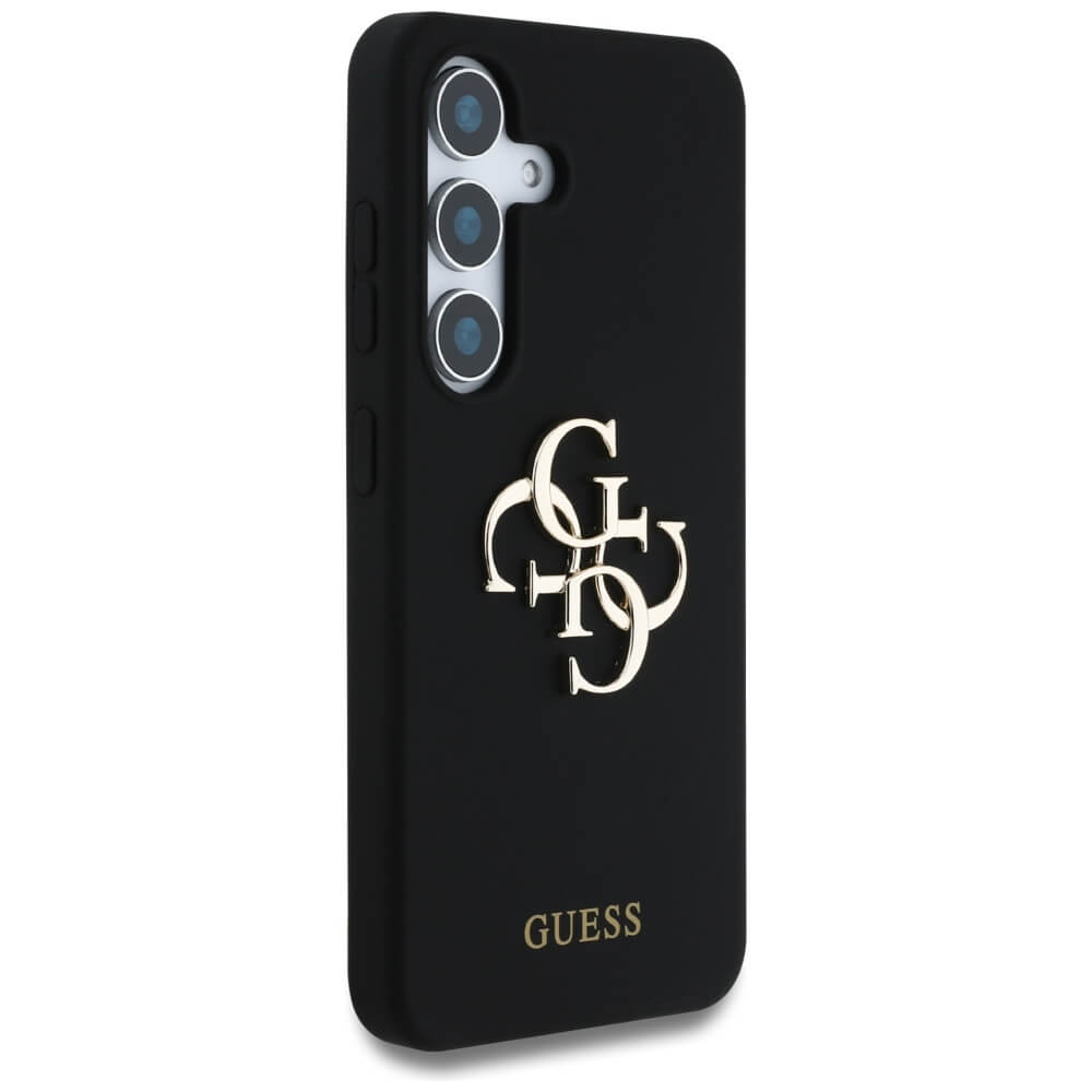 Guess Samsung Galaxy S25 Silicone Big 4G Logo Bottom Script Θήκη Σιλικόνης - Black - GUHCS25SS4SMDK