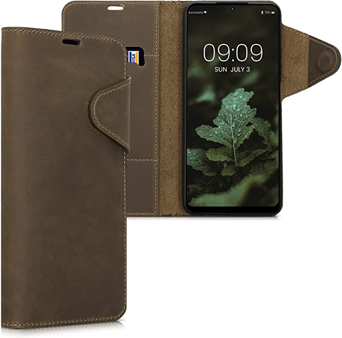 Kalibri Xiaomi Redmi Note 11 Pro / Note 11 Pro 5G Θήκη Πορτοφόλι Stand από Γνήσιο Δέρμα - Brown - 57380.05