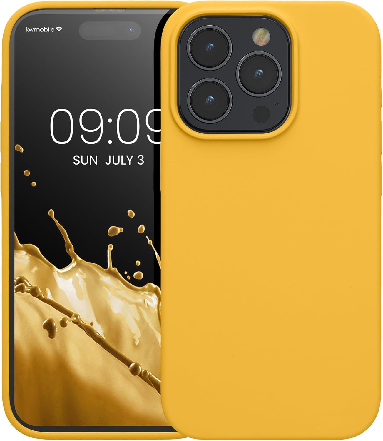 KW iPhone 15 Pro Θήκη Σιλικόνης Rubberized TPU - Honey Yellow