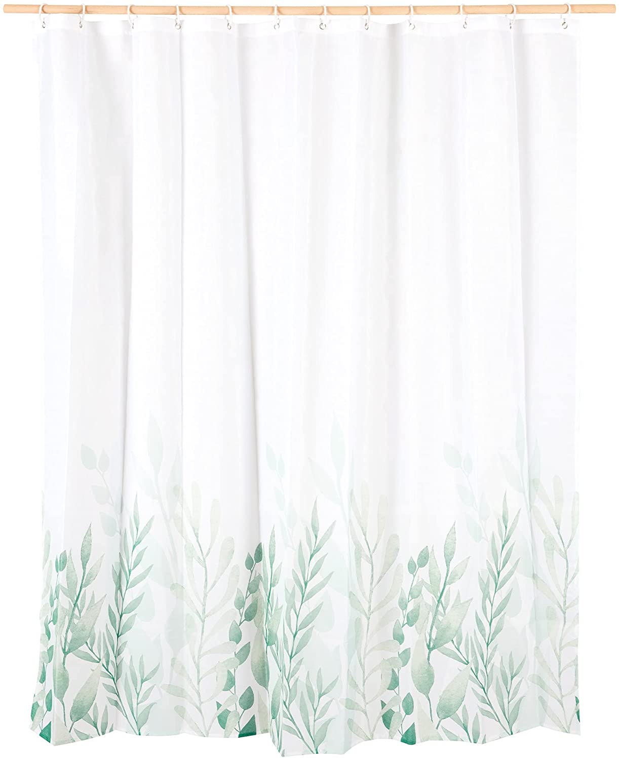 Navaris Κουρτίνα Μπάνιου - Design Green Plants - Green / White - 54265.02