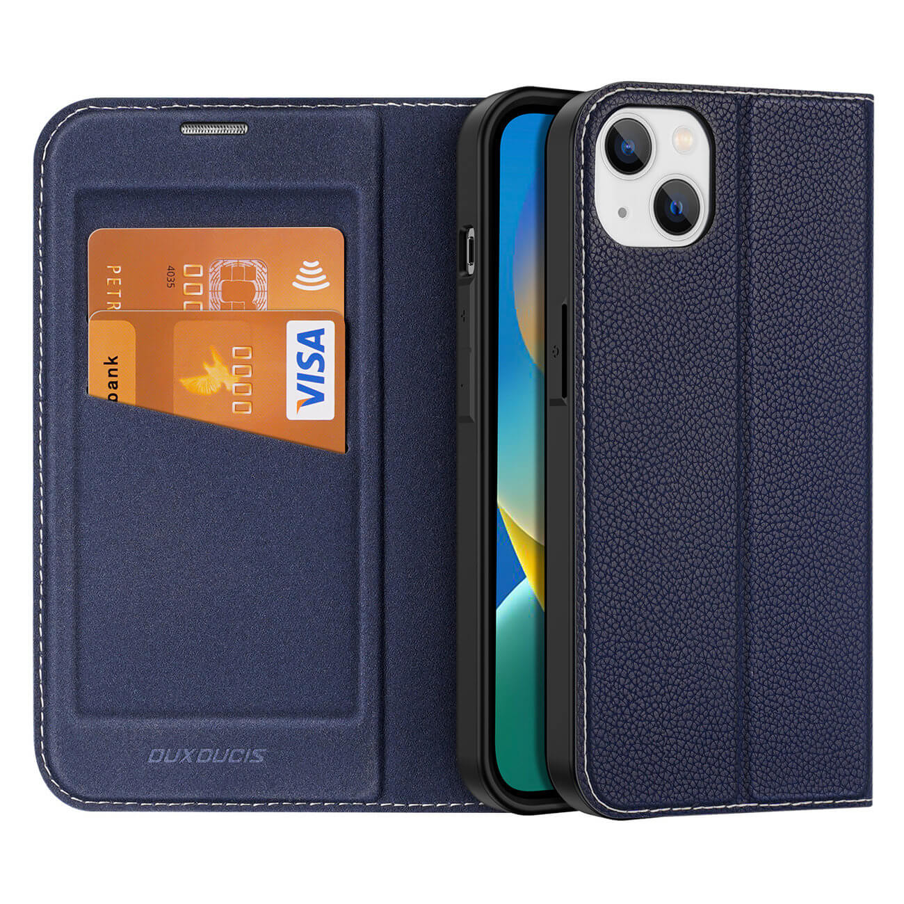 Dux Ducis iPhone 14 Plus Skin X2 Flip Stand Case Θήκη Βιβλίο - Blue