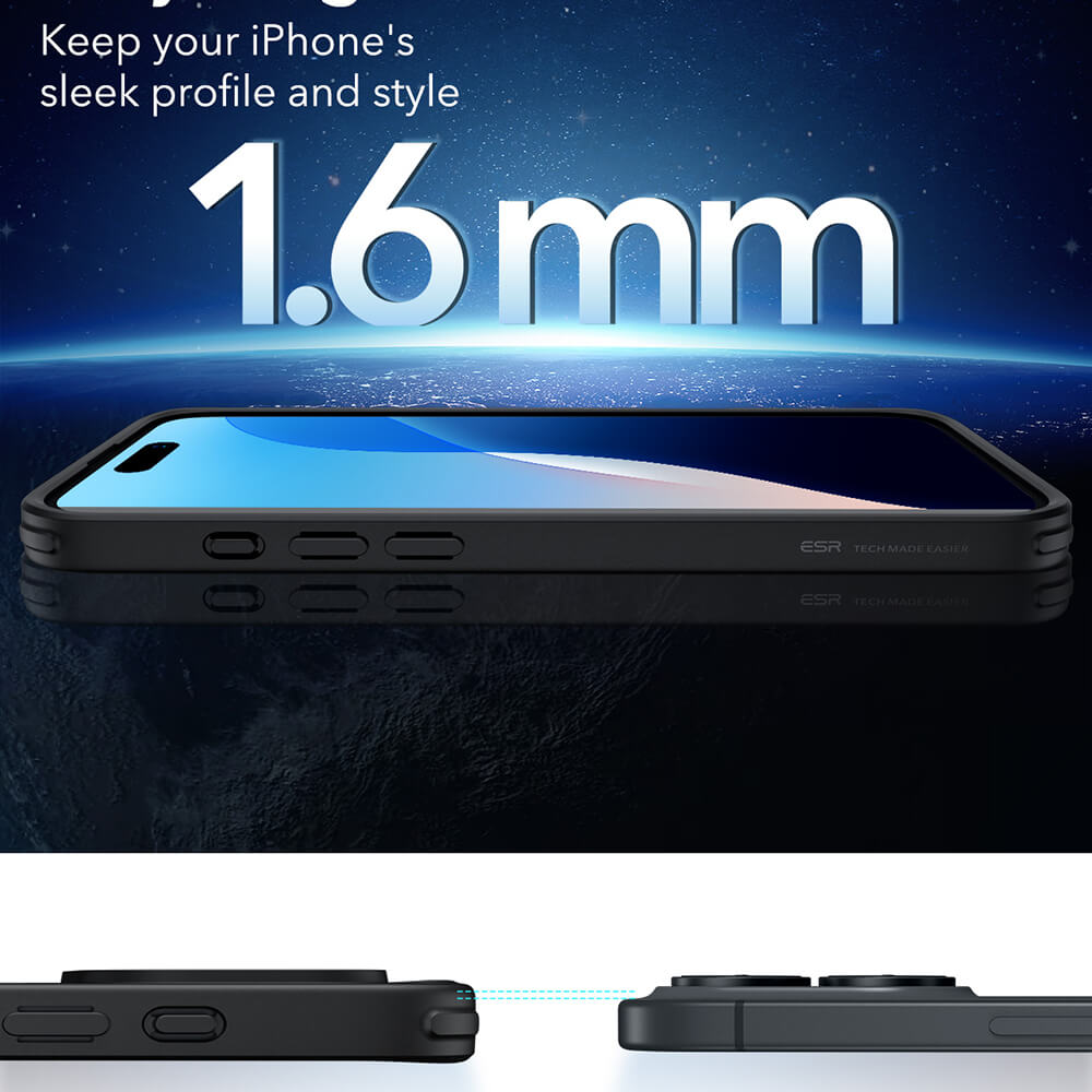 ESR iPhone 16 Plus Classic Hybrid Halolock Σκληρή Θήκη με Πλαίσιο Σιλικόνης και MagSafe - Clear Black