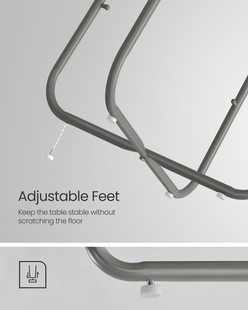 Vasagle Στρόγγυλο Βοηθητικό Τραπέζι με Υφασμάτινο Καλάθι Αποθήκευσης - Dove Grey / Slate Grey - LET223G36