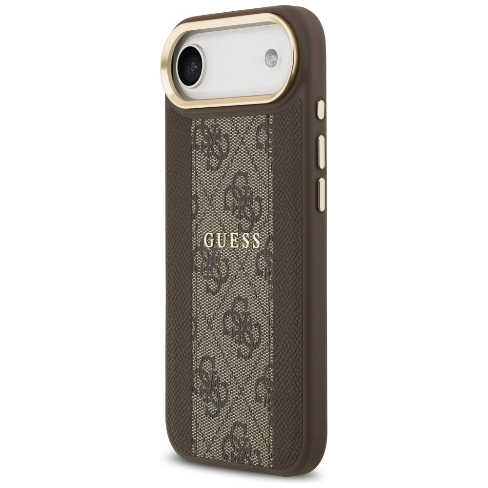Guess iPhone Air - 4G Stripe MagSafe - Θήκη με Επένδυση Συνθετικού Δέρματος - Brown - GUHMP17MPG4SEMCW