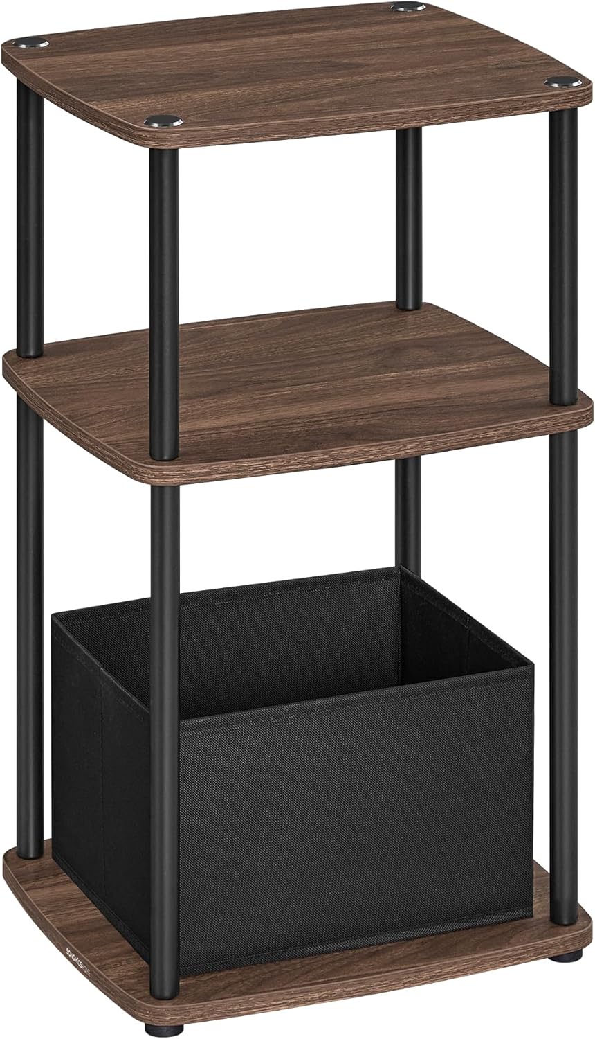 Songmics Βοηθητικό Τραπέζι με Υφασμάτινο Καλάθι - Ebony Walnut - LET286K01