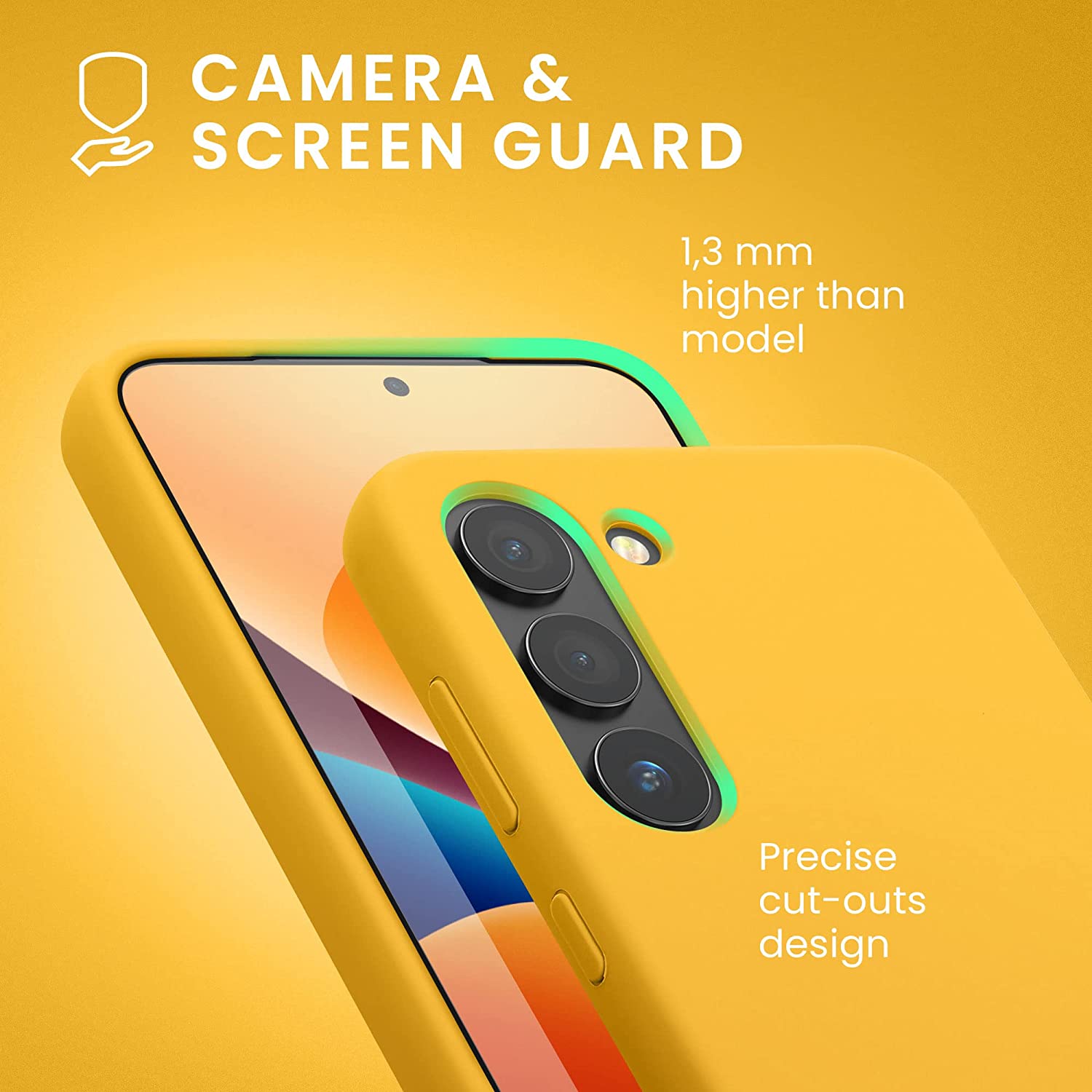 KW Samsung Galaxy S23 Θήκη Σιλικόνης Rubberized TPU - Honey Yellow - 60273.143