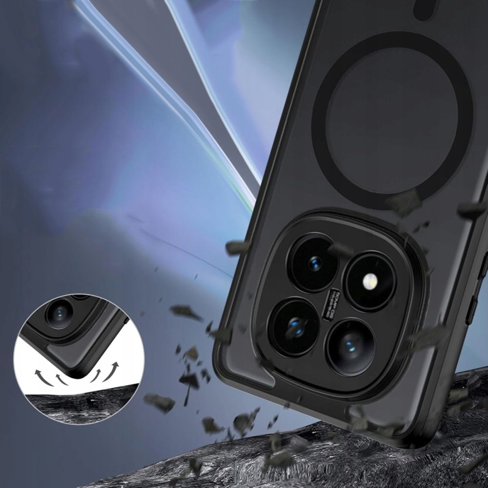 Tech-Protect Xiaomi Redmi Note 14 Pro+ 5G MagMat Σκληρή Θήκη με Πλαίσιο Σιλικόνης και MagSafe - Matte Black