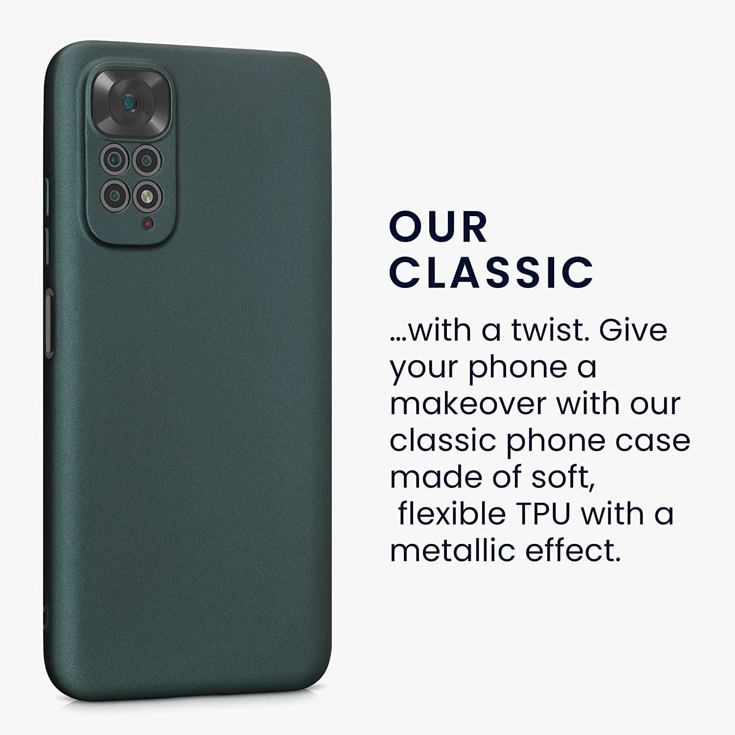 KW Xiaomi Redmi Note 11 / Redmi Note 11S Θήκη Σιλικόνης TPU - Metallic Teal - 58651.14