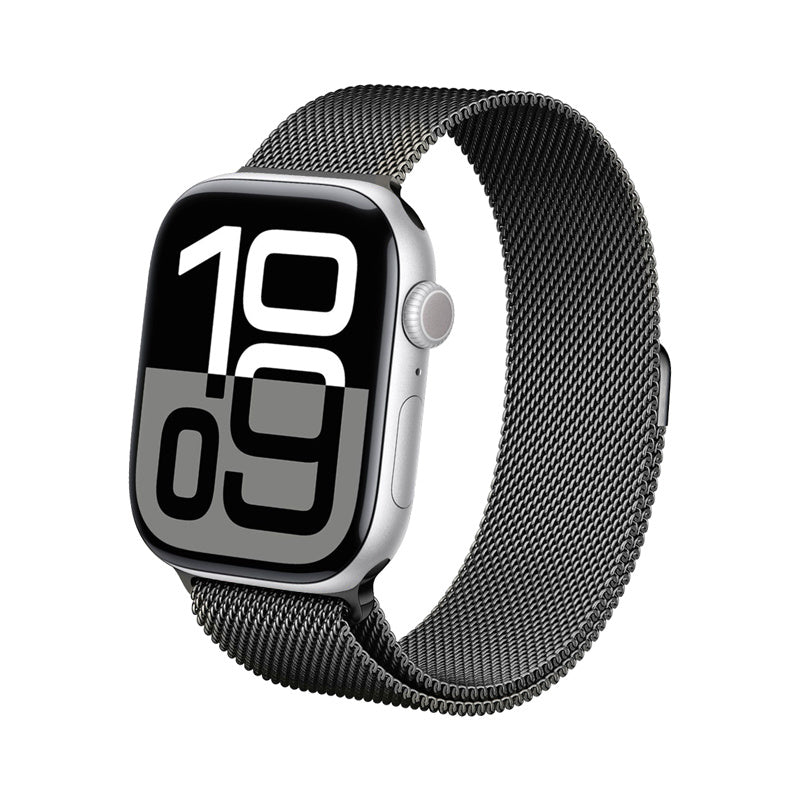 Crong Λουράκι Apple Watch 4/5/6/7/8/9/10/11 - SE (1/2/3) - ULTRA (1/2/3) - 44/45/46/49mm από Ανοξείδωτο Ατσάλι - Milano Steel - Graphite