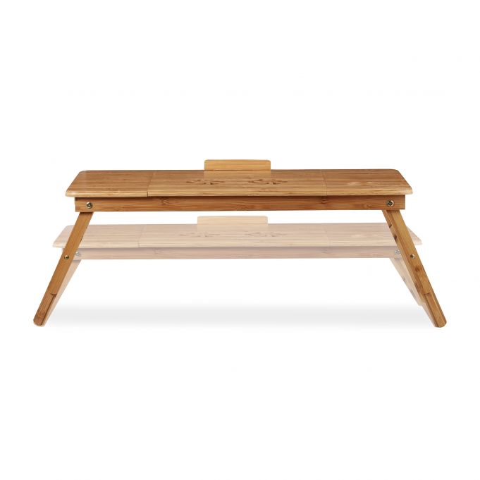 Relaxdays XL Ξύλινη Βάση Στήριξης Laptop με Ρυθμιζόμενο Ύψος και Συρτάρι - Natural - 4052025222185